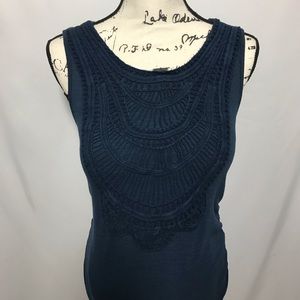 Liz Lange Maternity Crochet Top Navy Dress